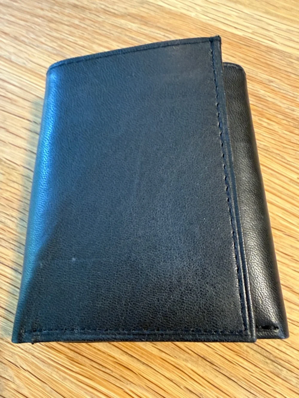 Classic Black Trifold Men's Wallet - Lots of Card Holder Spaces. Soft.